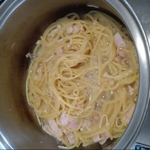 ベーコンスパゲティ★コンソメスープをリメイク